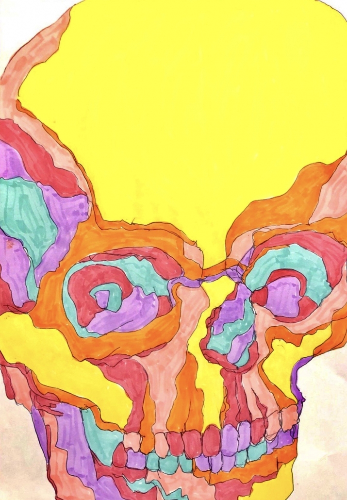 Vibrant Skull by Elena O’Dowd
